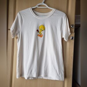 Warner Bros. White Kids Tweety Tee with Yellow Graphic